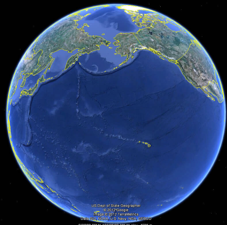 erde nordlich pazifik ozean karte